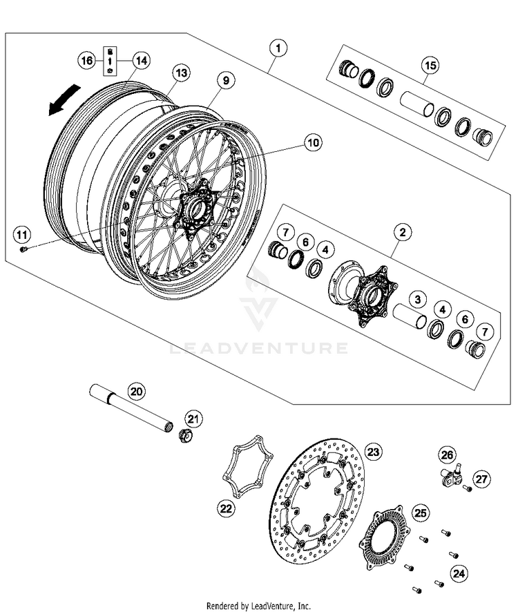 Front Wheel 701 SUPERMOTO CHASSIS - 2016 Schematic