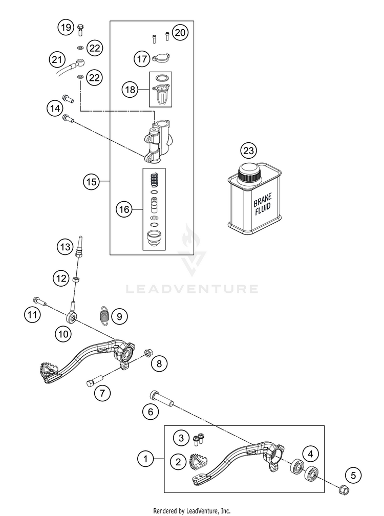 Rear Brake Control TC 65 CHASSIS - 2021 Schematic
