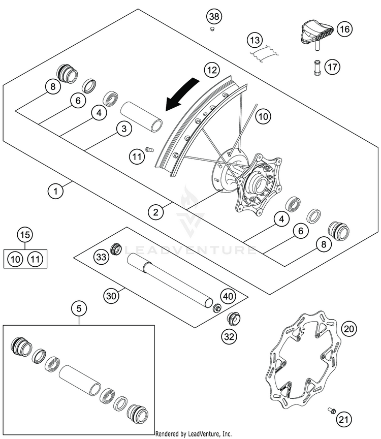 Front Wheel FE 350 CHASSIS - 2020 Schematic