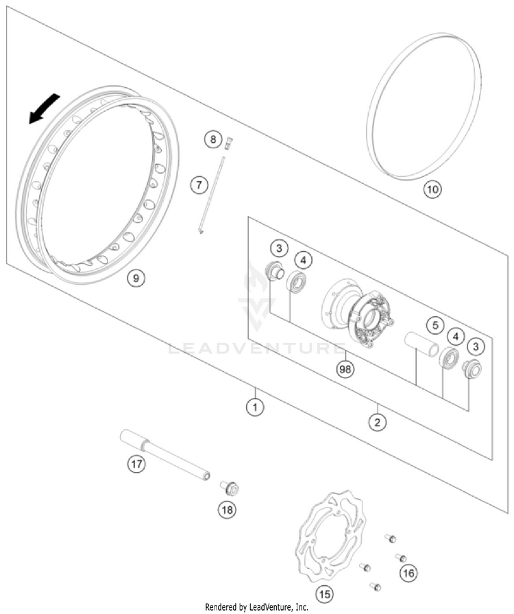 Front Wheel TC 50 CHASSIS - 2025 Schematic