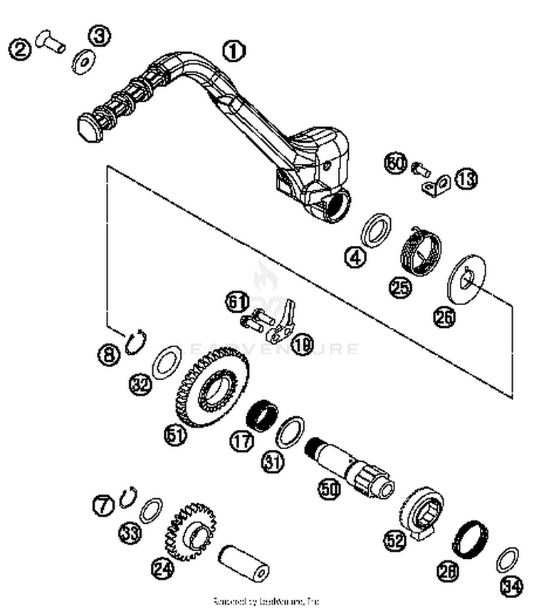 Kick Starter TE 250 ENGINE - 2014 Schematic
