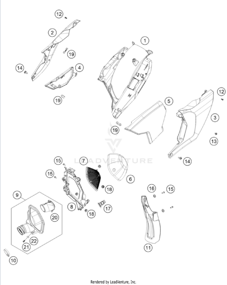 Air Filter FX 350 CHASSIS - 2024 Schematic