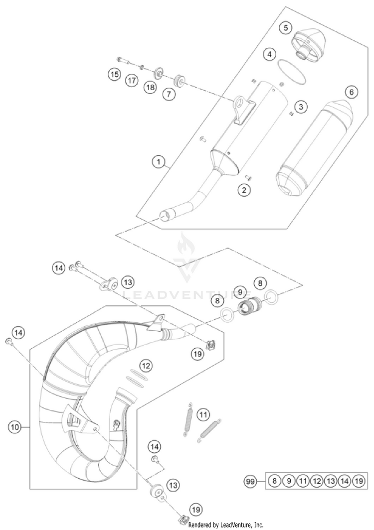 Exhaust System TC 85 19/16 CHASSIS - 2026 Schematic