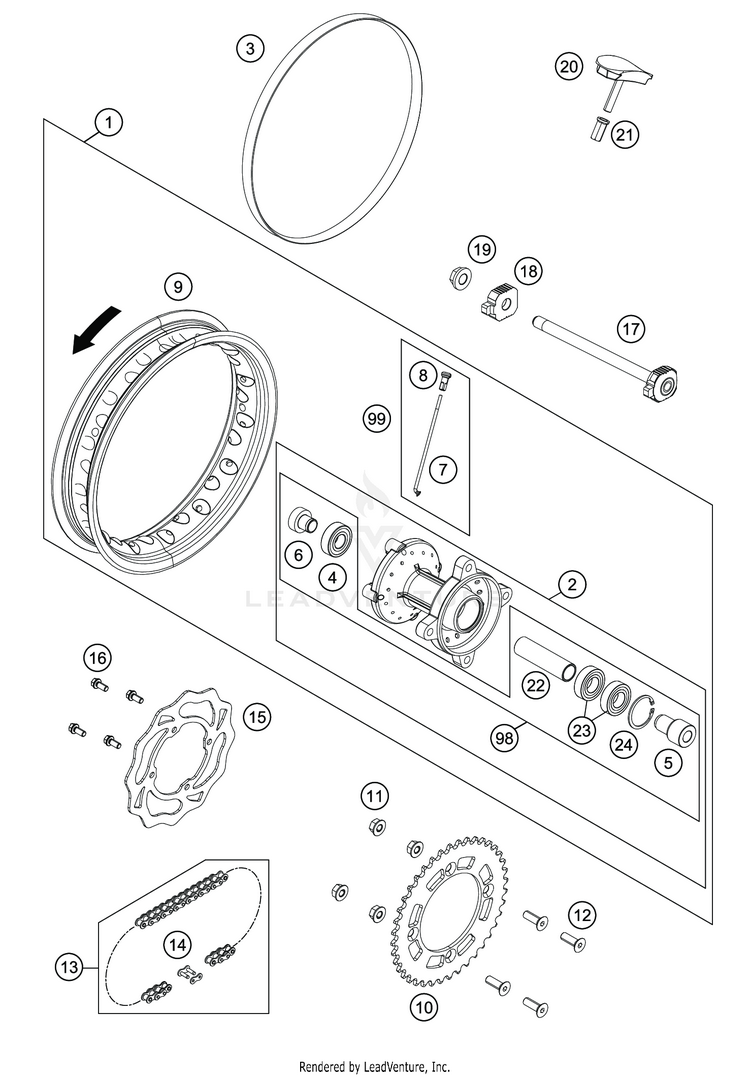 Rear Wheel TC 50 CHASSIS - 2020 Schematic