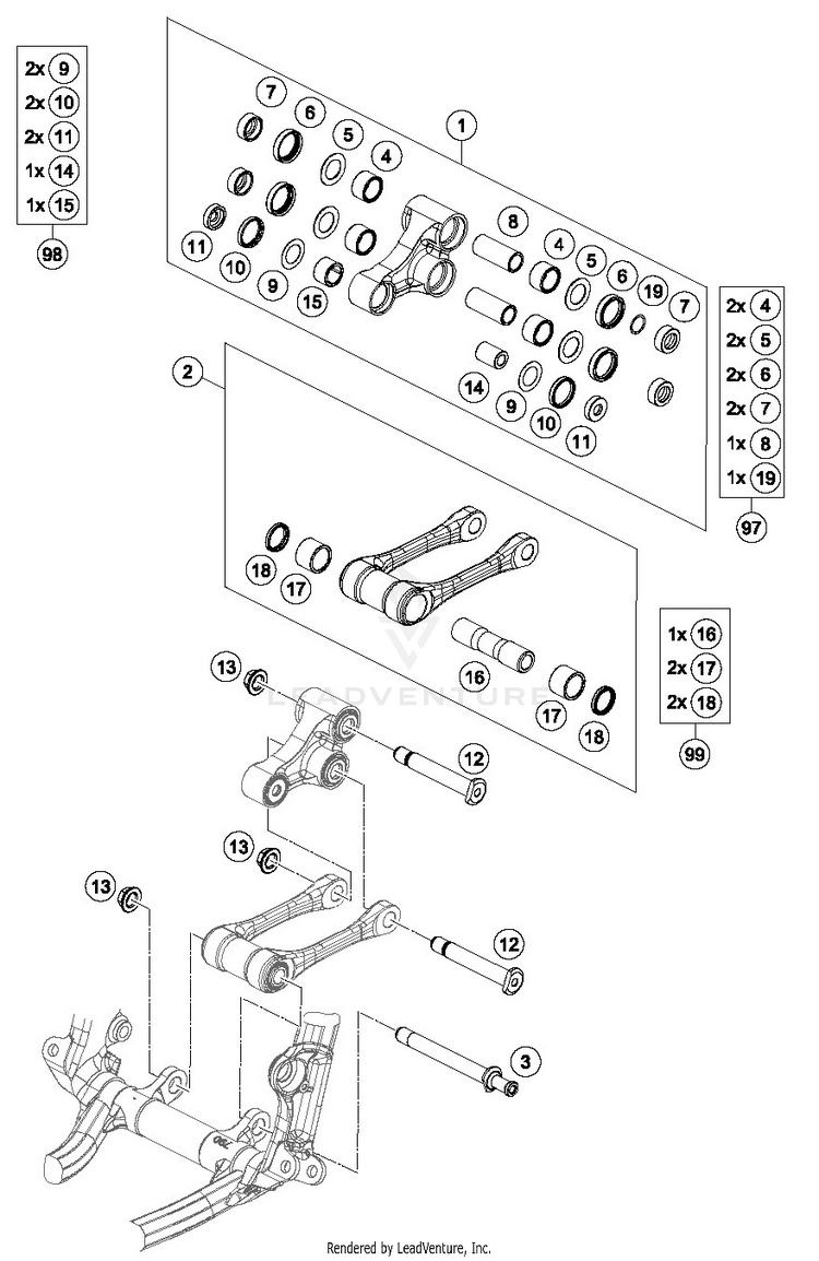 Pro Lever Linking TC 125 CHASSIS - 2019 Schematic