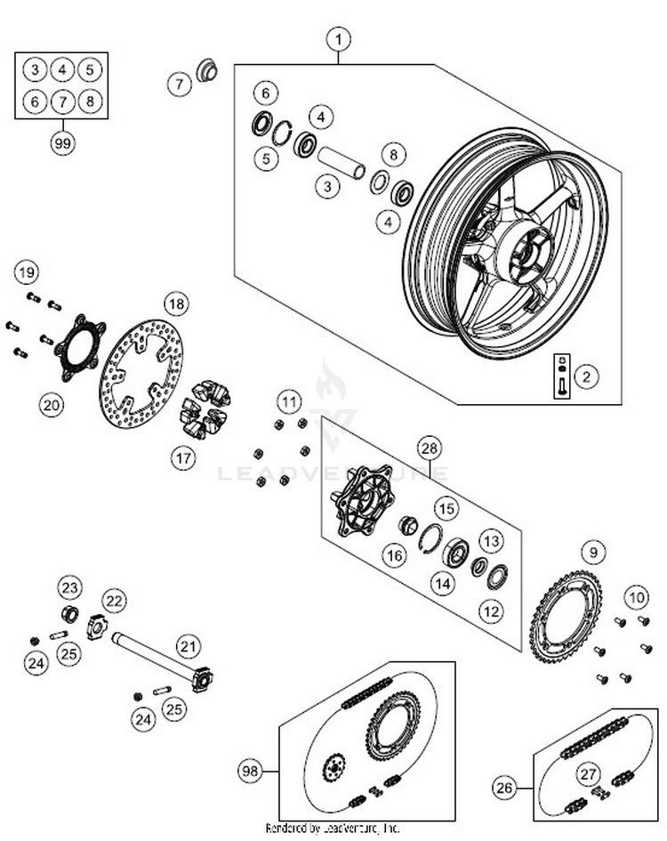 Rear Wheel 701 VITPILEN CHASSIS - 2018 Schematic