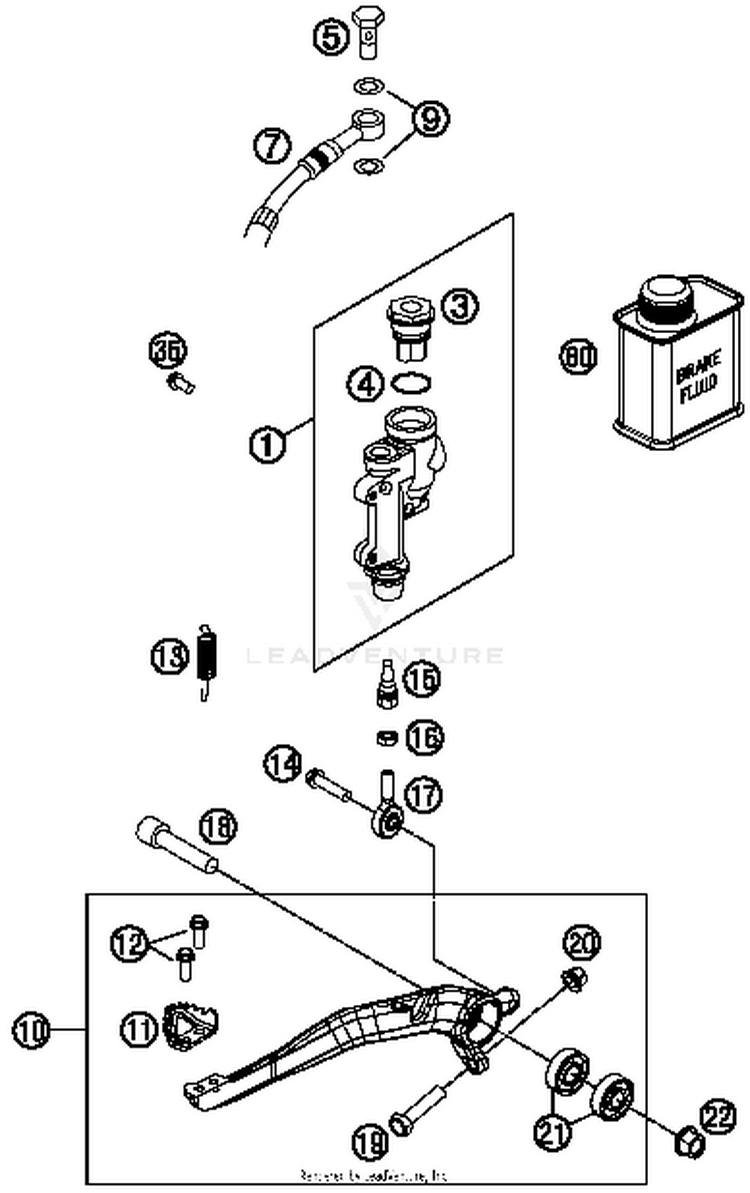 Rear Brake Control FE 250 CHASSIS - 2015 Schematic