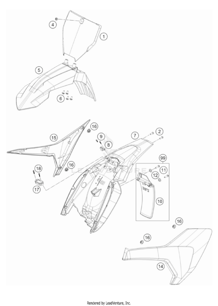 Mask, Fenders TC 65 EU CHASSIS - 2022 Schematic