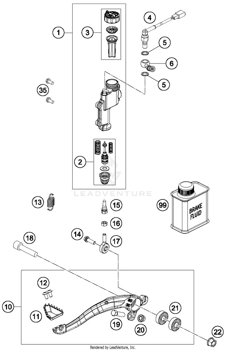 Rear Brake Control FE 501 CHASSIS - 2019 Schematic
