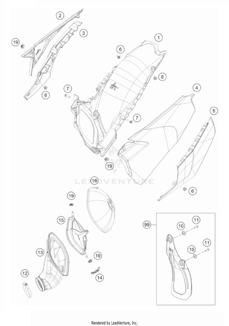 Air Filter TC 125 CHASSIS - 2022 Schematic