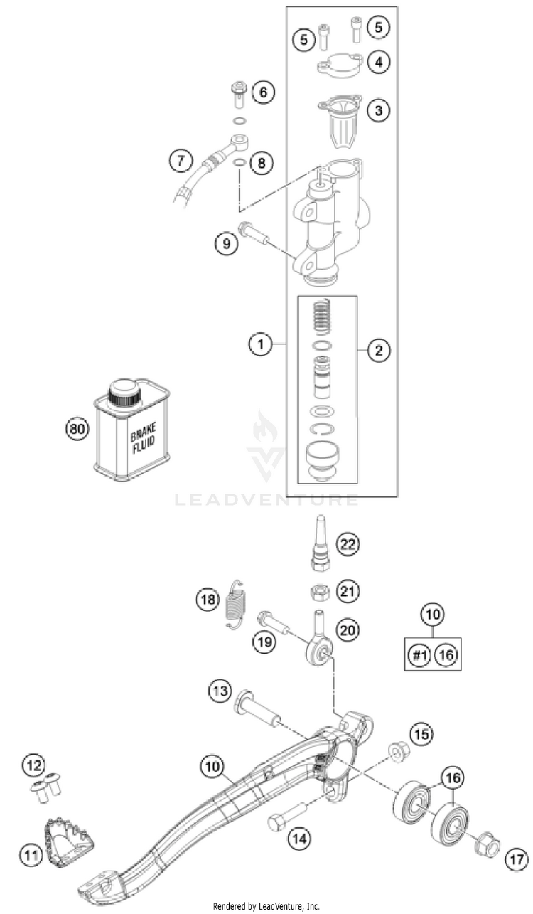 Rear Brake Control TC 85 17/14 CHASSIS - 2023 Schematic