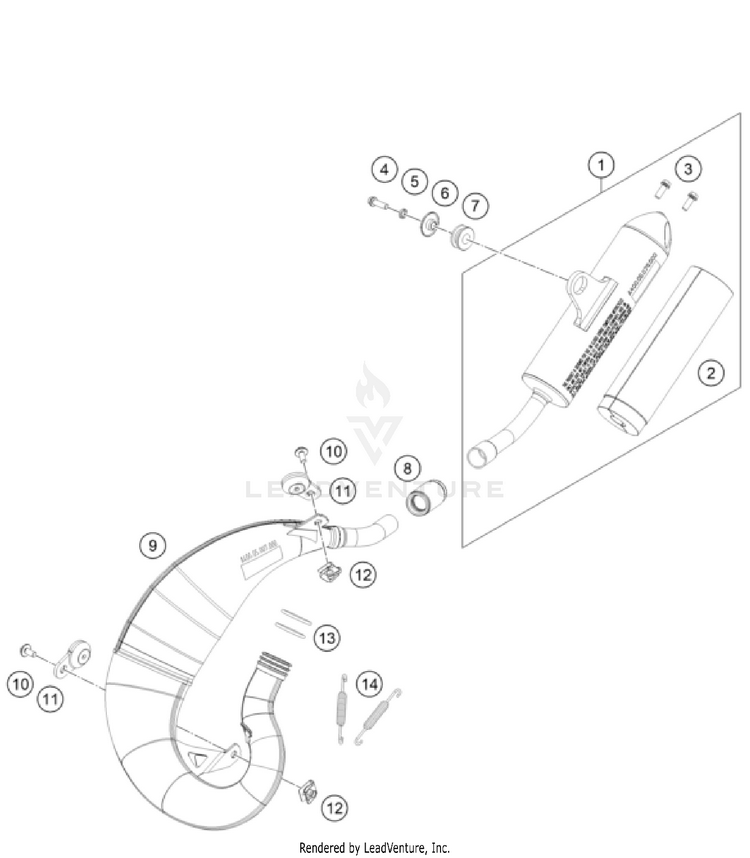 Exhaust System TC 50 CHASSIS - 2025 Schematic