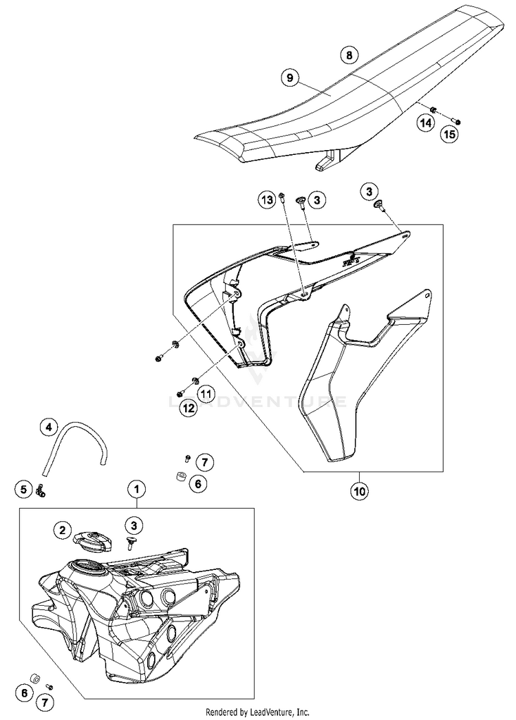 Tank, Seat, Cover FS 450 CHASSIS - 2018 Schematic