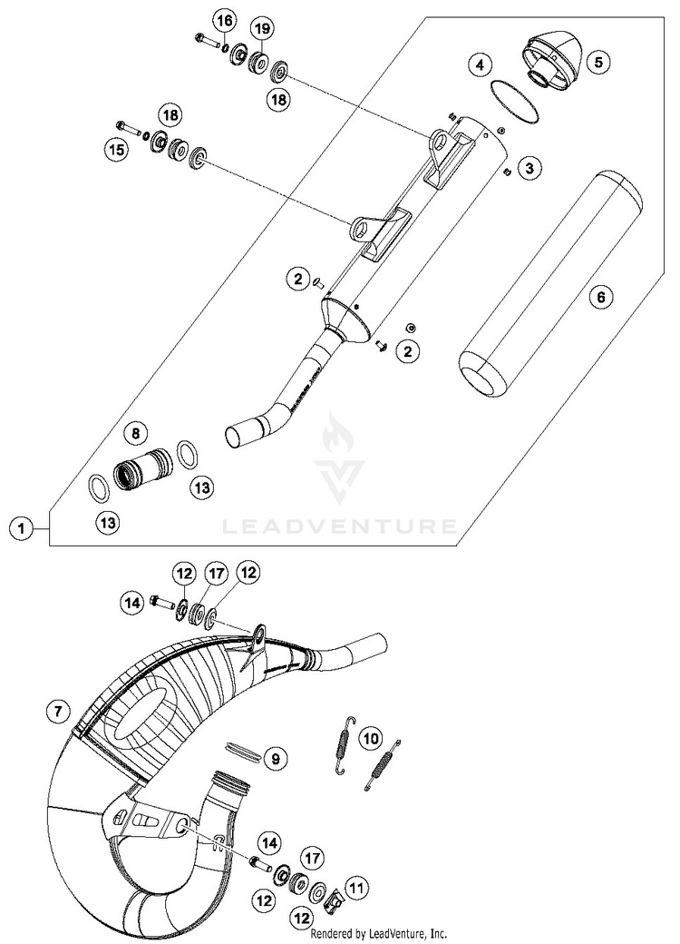 Exhaust System TC 125 CHASSIS - 2019 Schematic