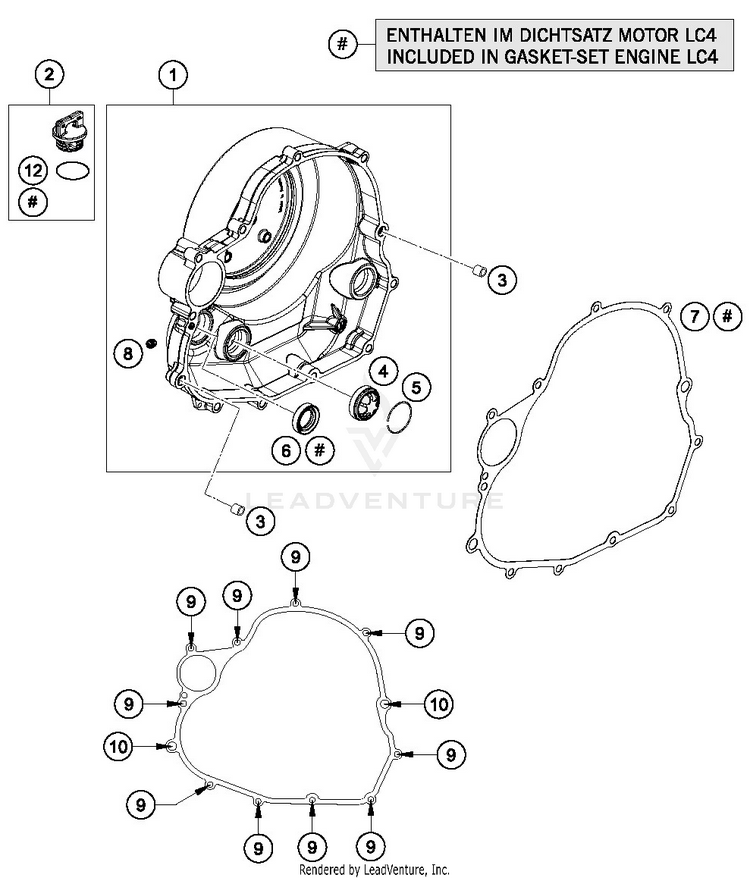 Clutch Cover 701 SUPERMOTO ENGINE - 2016 Schematic