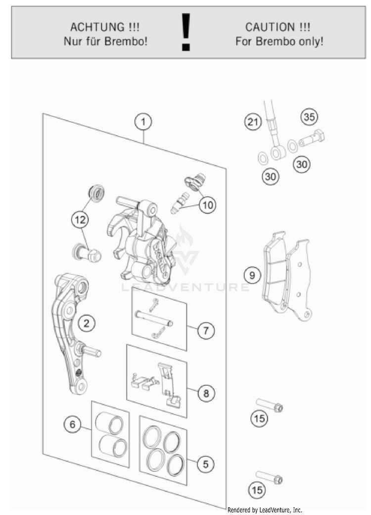 Front Brake Caliper FC 350 CHASSIS - 2024 Schematic
