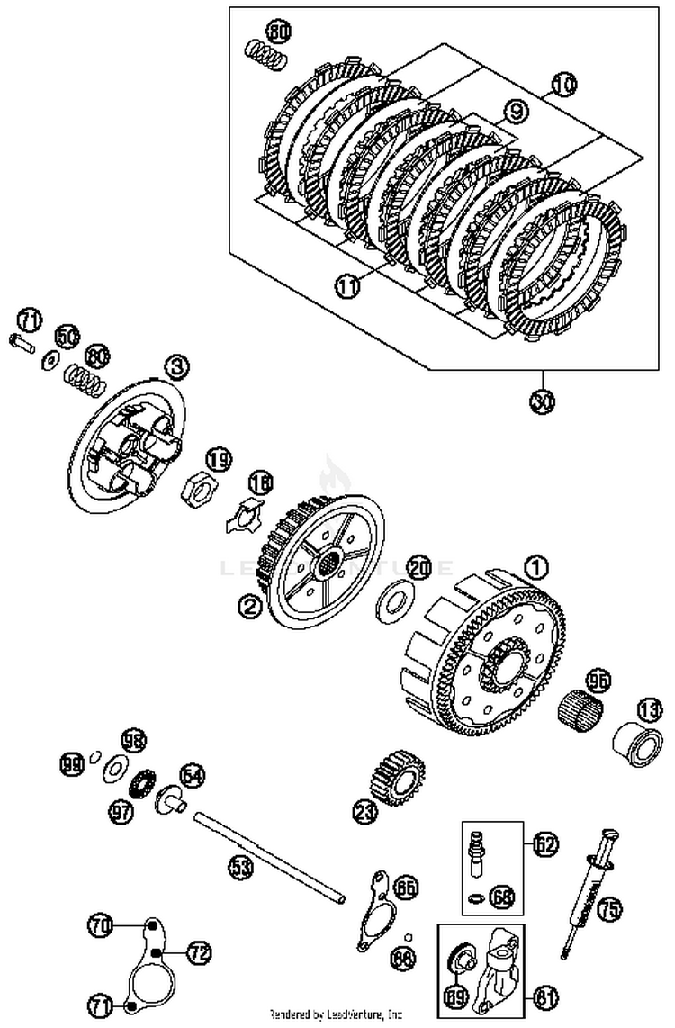Clutch TC 125 ENGINE - 2015 Schematic