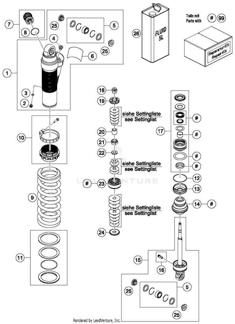 Shock Absorber Disassembled TC 85 19/16 CHASSIS - 2019 Schematic