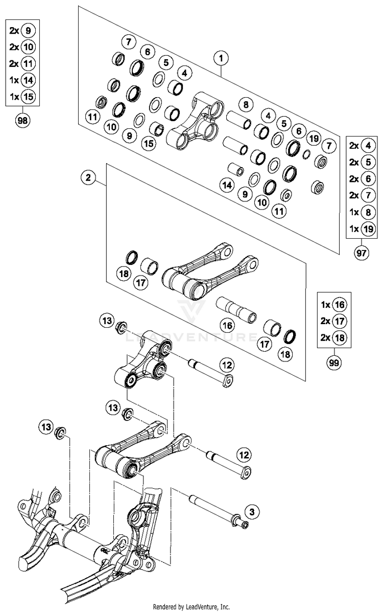 Pro Lever Linking TC 125 CHASSIS - 2016 Schematic