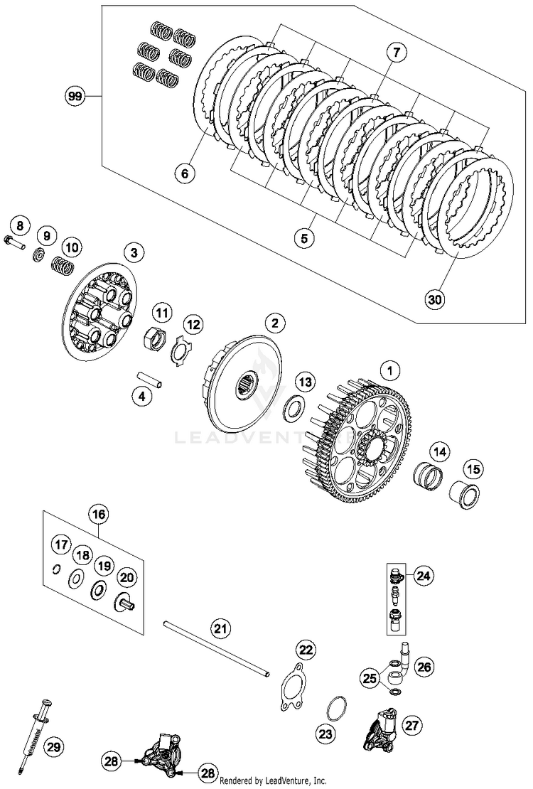 Clutch FC 250 ENGINE - 2018 Schematic