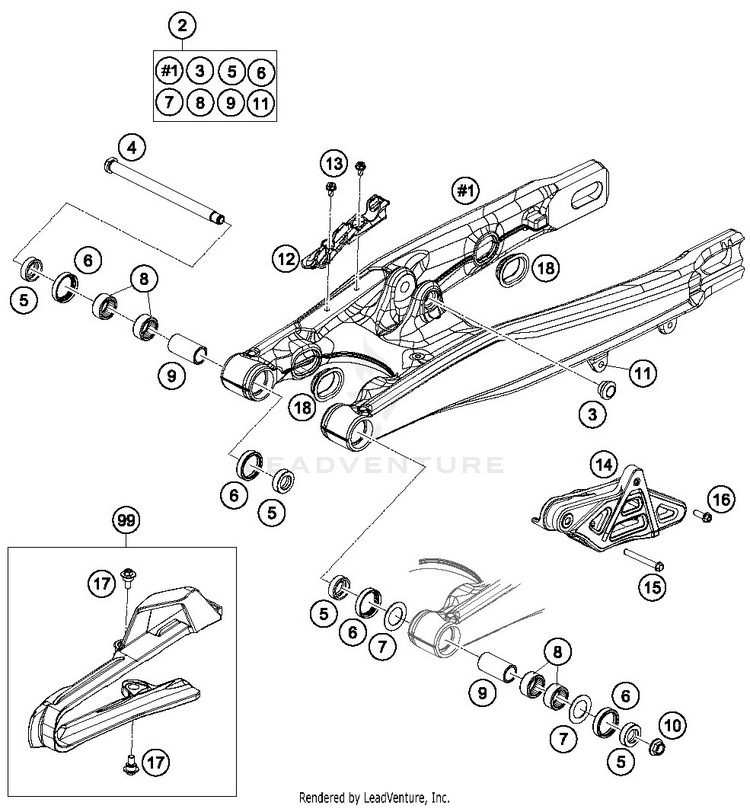 Swing Arm TC 85 19 16 CHASSIS - 2019 Schematic