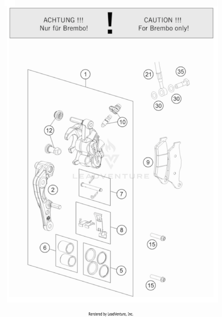 Front Brake Caliper TC 125 CHASSIS - 2022 Schematic