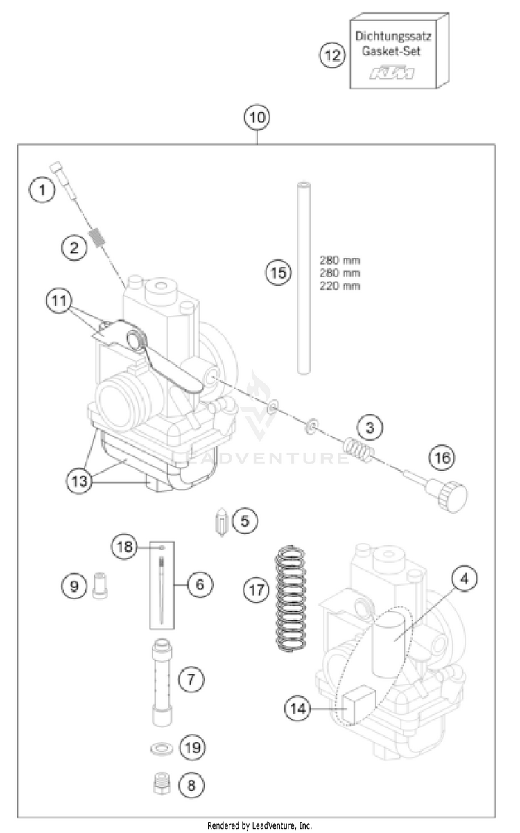 Carburetor TC 65 ENGINE - 2024 Schematic