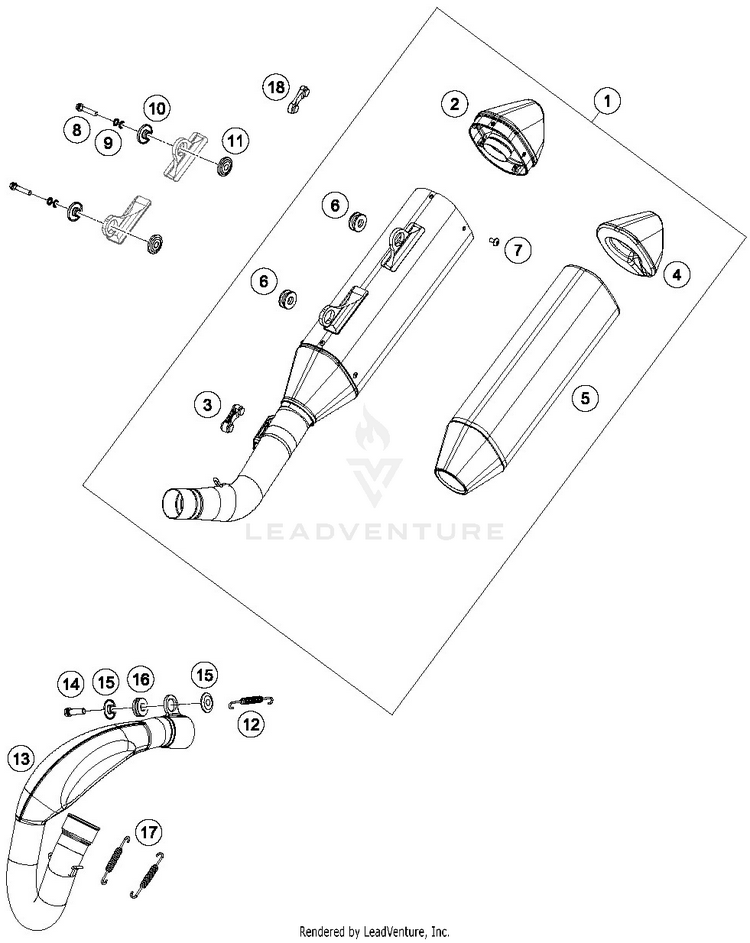 Exhaust System FX 350 CHASSIS - 2019 Schematic