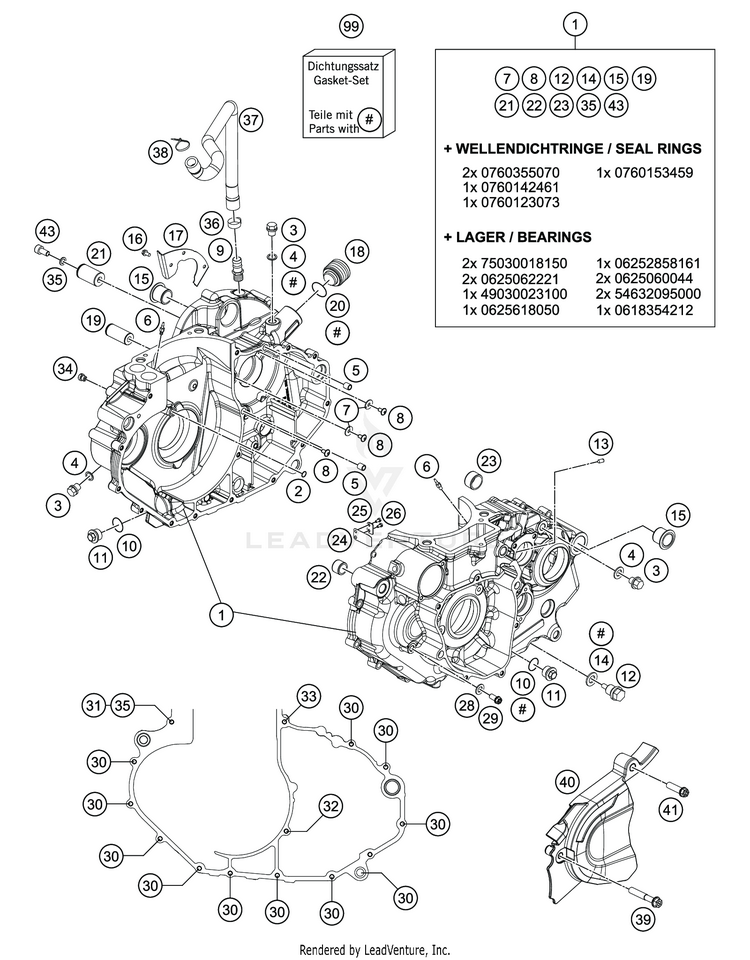 Engine Case 701 SUPERMOTO ENGINE - 2019 Schematic