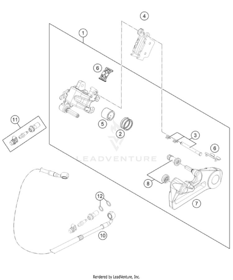 Rear Brake Caliper TC 250 CHASSIS - 2025 Schematic