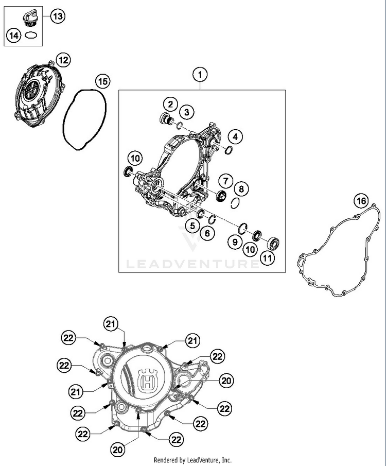 Clutch Cover FE 250 ENGINE - 2019 Schematic