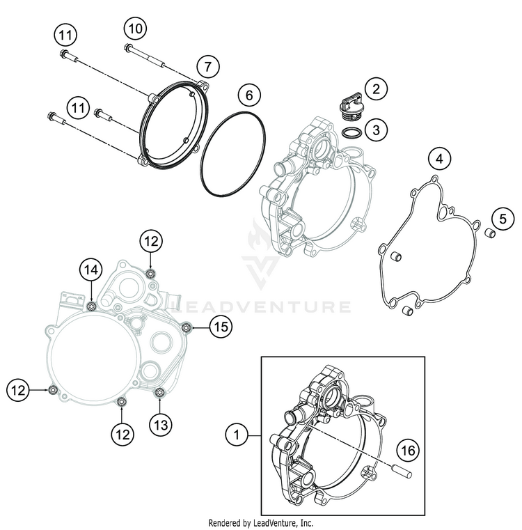 Clutch Cover TC 50 MINI ENGINE - 2020 Schematic