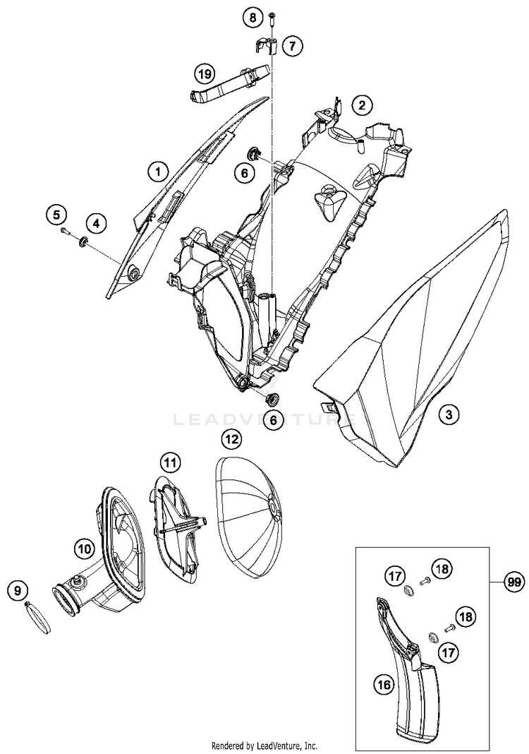 Air Filter FE 350 CHASSIS - 2015 Schematic