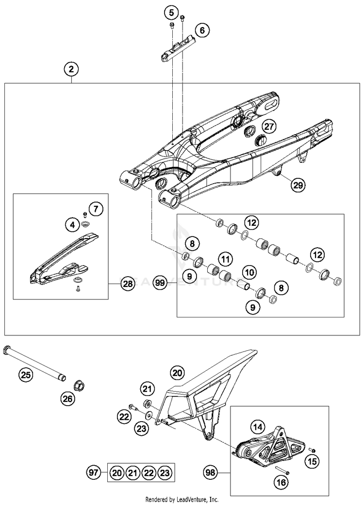 Swing Arm FE 350S CHASSIS - 2016 Schematic