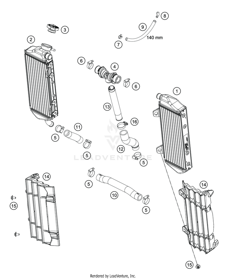 Cooling System TC 250 ENGINE - 2020 Schematic