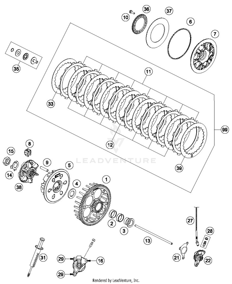 Clutch FC 450 ENGINE - 2019 Schematic