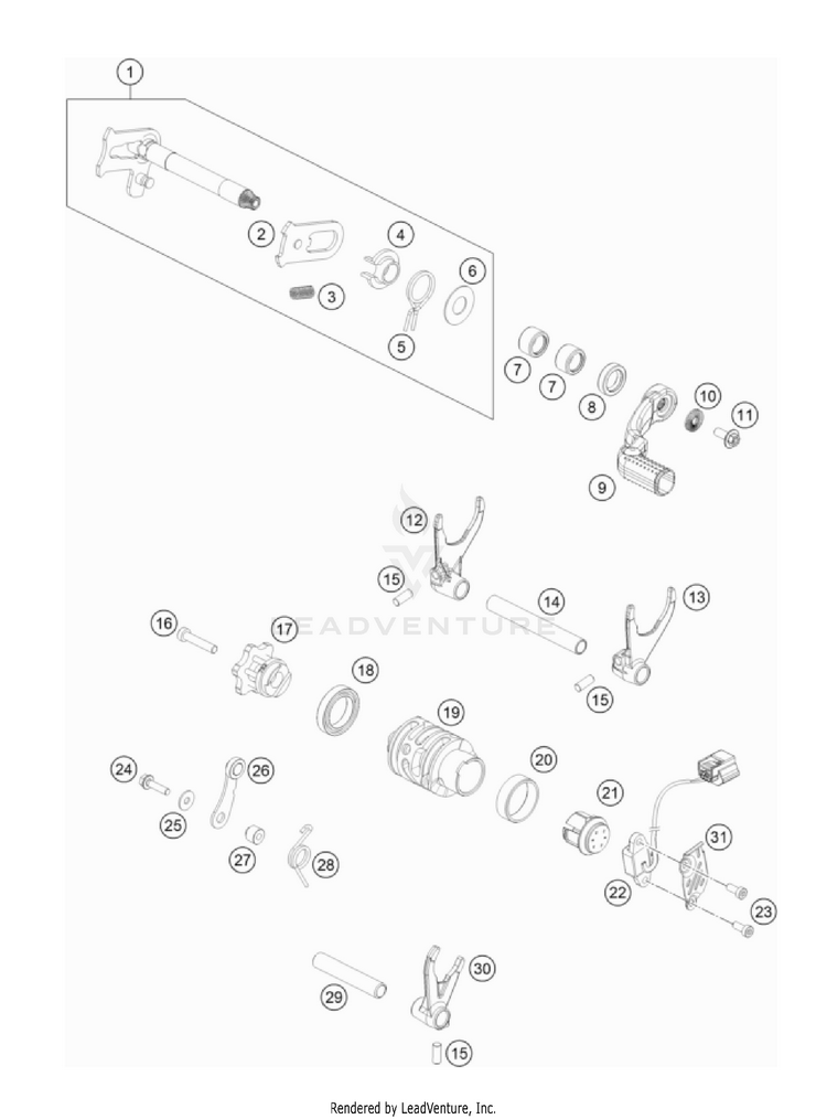 Shifting Mechanism FX 350 Engine - 2022 Schematic