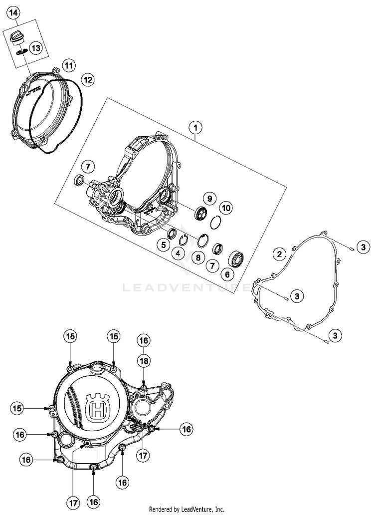 Clutch Cover FC 250 ENGINE - 2017 Schematic