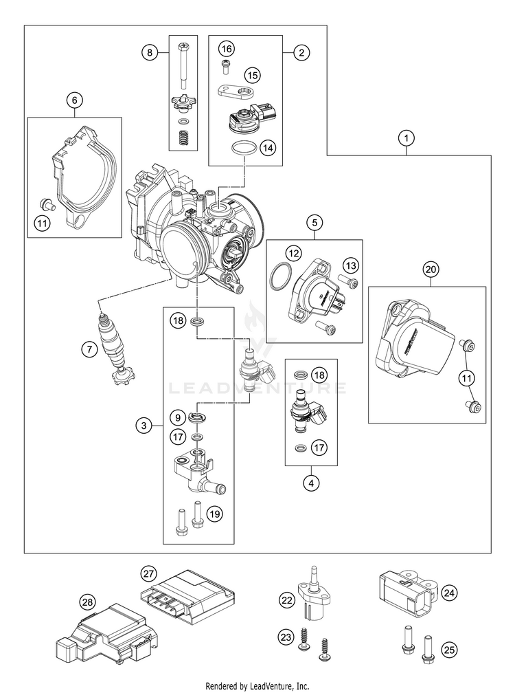 Throttle Body FE 350 Engine - 2021 Schematic