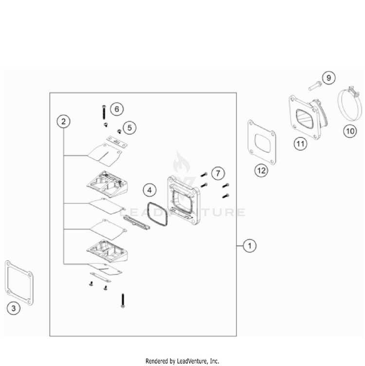 Reed Valve Case TC 125 Engine - 2022 Schematic