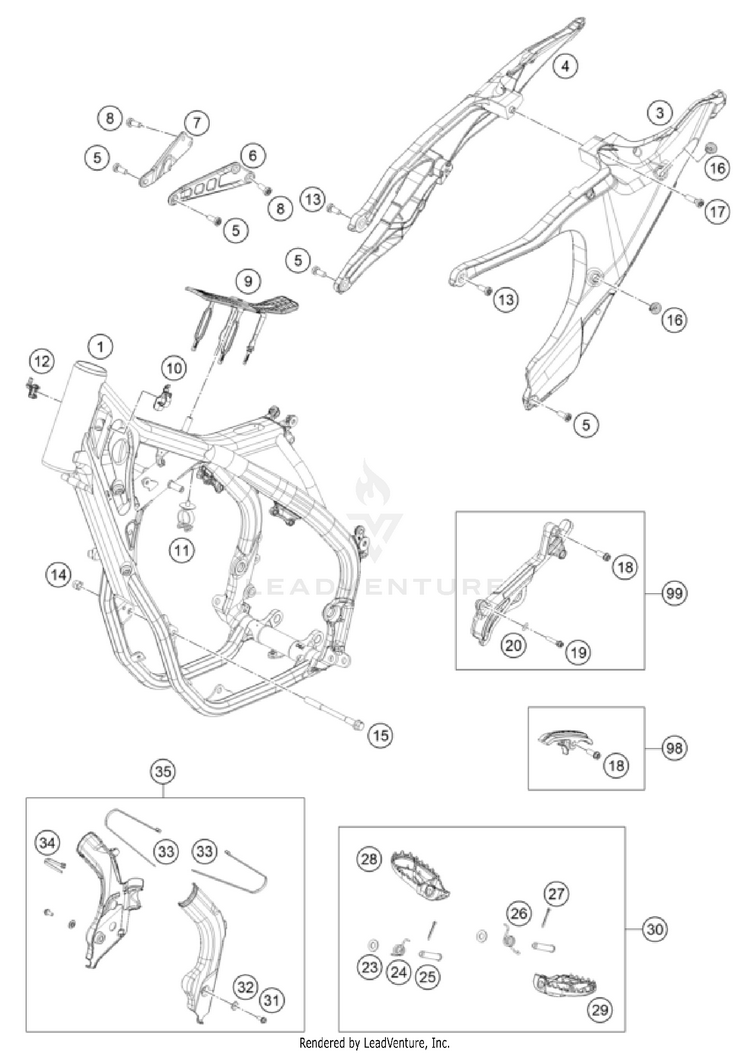 Frame TC 250 CHASSIS - 2022 Schematic