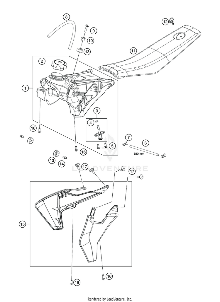Tank, Seat TC 50 MINI CHASSIS - 2020 Schematic