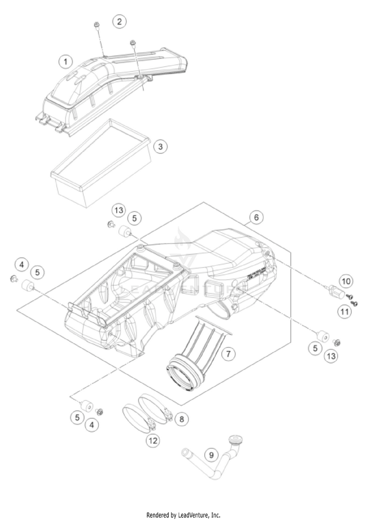 Air Filter 701 ENDURO US CHASSIS - 2022 Schematic