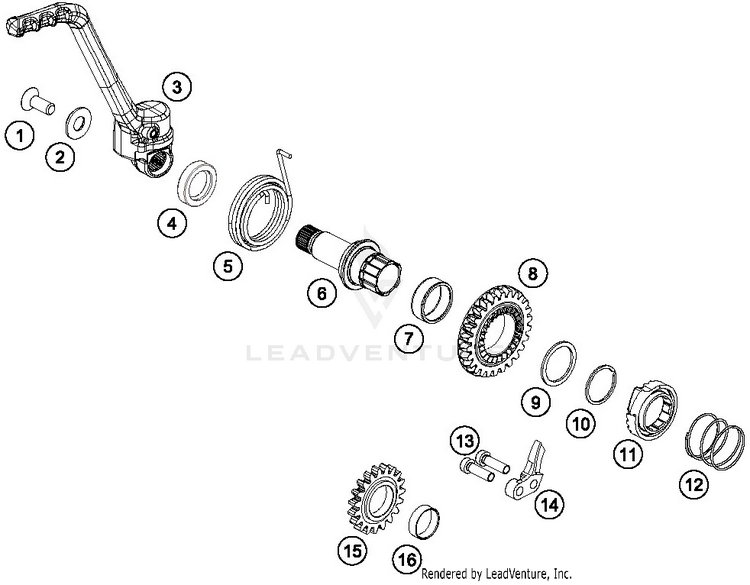 Kick Starter TC 85 19/16 ENGINE - 2019 Schematic