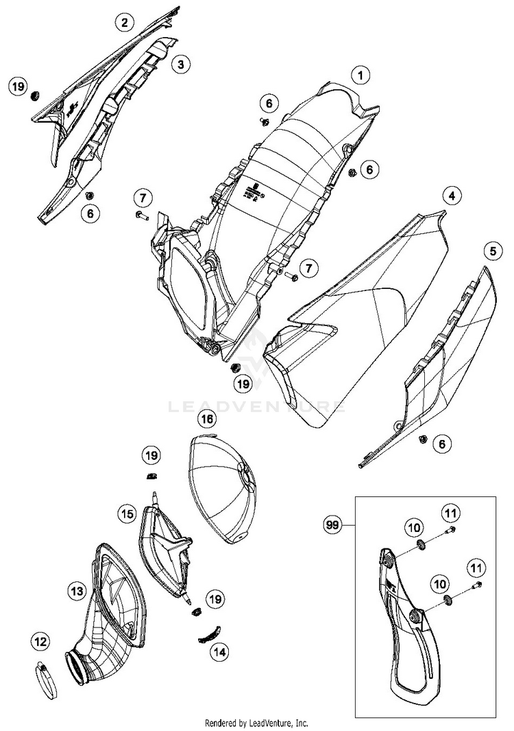 Air Filter TC 125 CHASSIS - 2019 Schematic