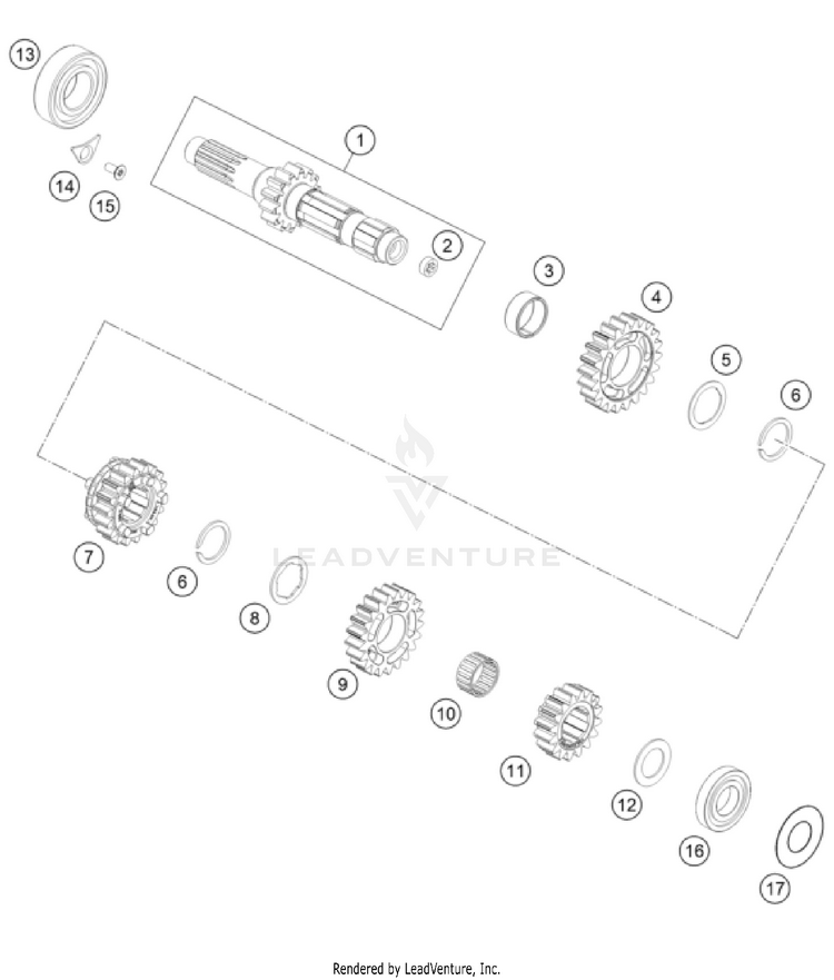Transmission I - Main Shaft FC 350 ENGINE - 2025 Schematic
