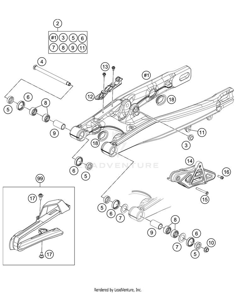 Swing Arm TC 85 CHASSIS - 2021 Schematic