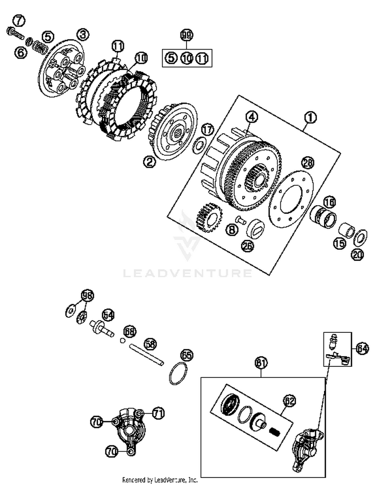 Clutch TC 85 ENGINE - 2017 Schematic