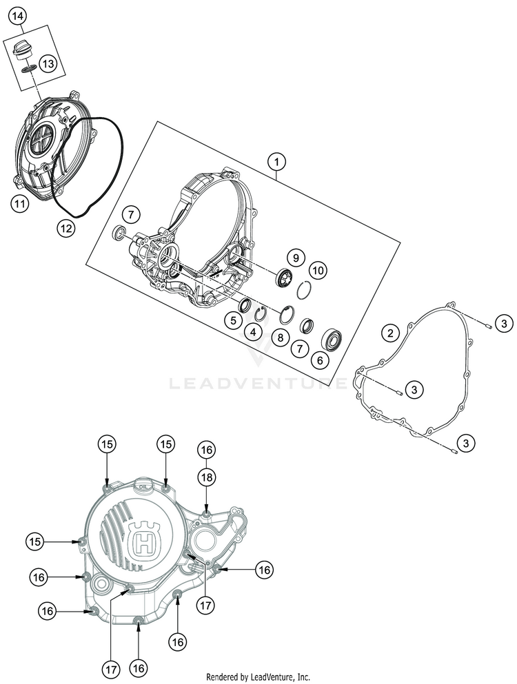 Clutch Cover FE 350s ENGINE - 2020 Schematic
