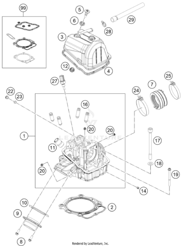 Cylinder Head FE 450 US ENGINE - 2025 Schematic